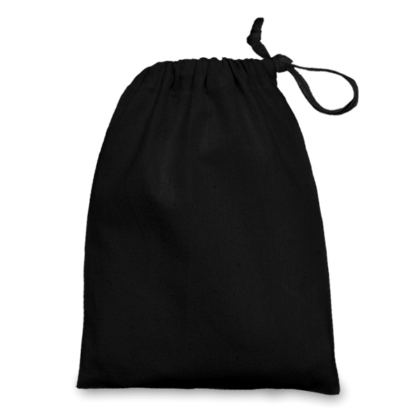 Black Cotton Drawstring Bag