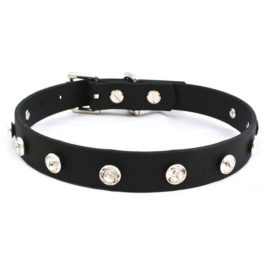 Vegan Leather Swarovski Crystal Collar Choker