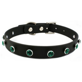 Swarovski® Emerald Green Crystal Vegan Leather Collar