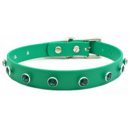 Swarovski® Emerald Green Crystal Vegan Leather Collar