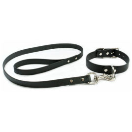 25mm Vegan Leather D-Ring Collar and Long Leash/ Lead Set